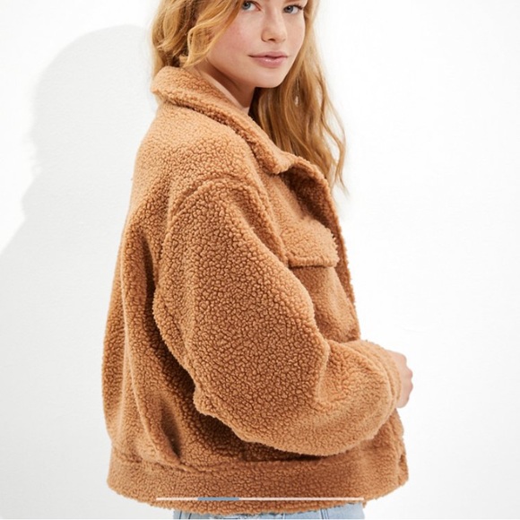 AE Cropped Sherpa Shacket NWOT - Picture 1 of 9